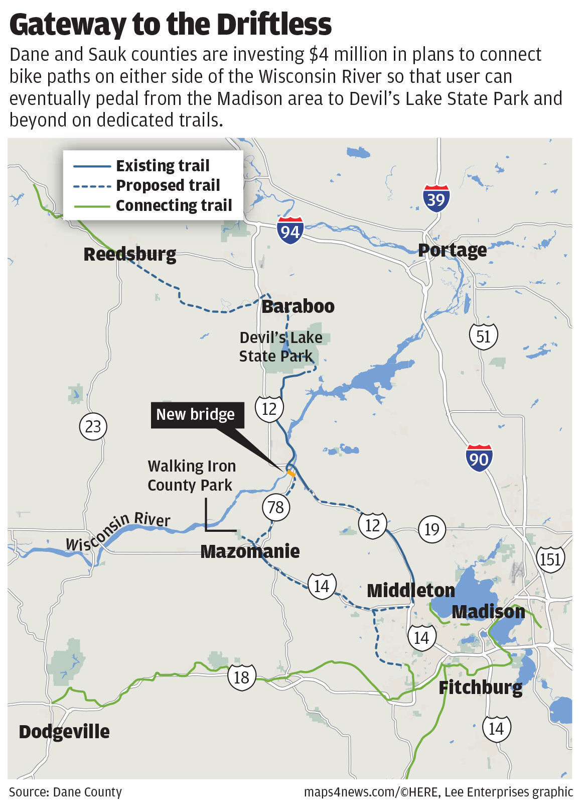 Driftless gateway: proposed trail connections across Wisconsin River